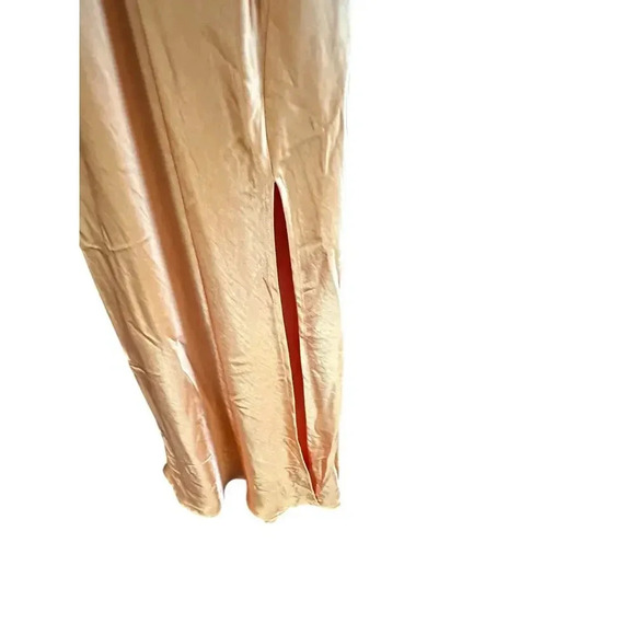 Saint + Secrets Yellow Satin Lace Midi Slip Chemise Dress Size Small - Picture 2 of 9